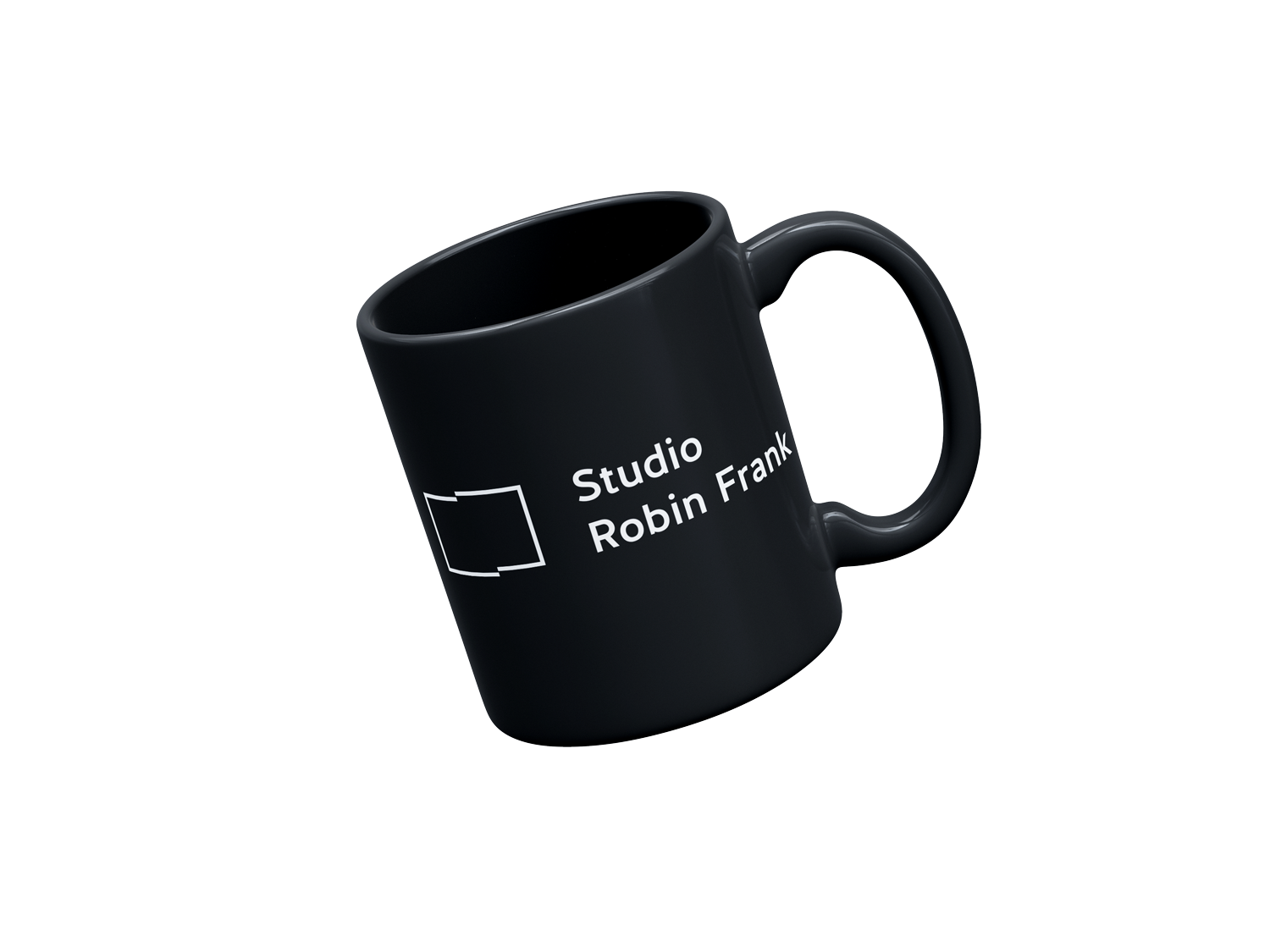 Kaffebescher mit Aufdruck "Studio Robin Frank"