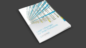 Unternehmens-Broschüre für Aysan Schwerlastregalsysteme. Design-Mockup