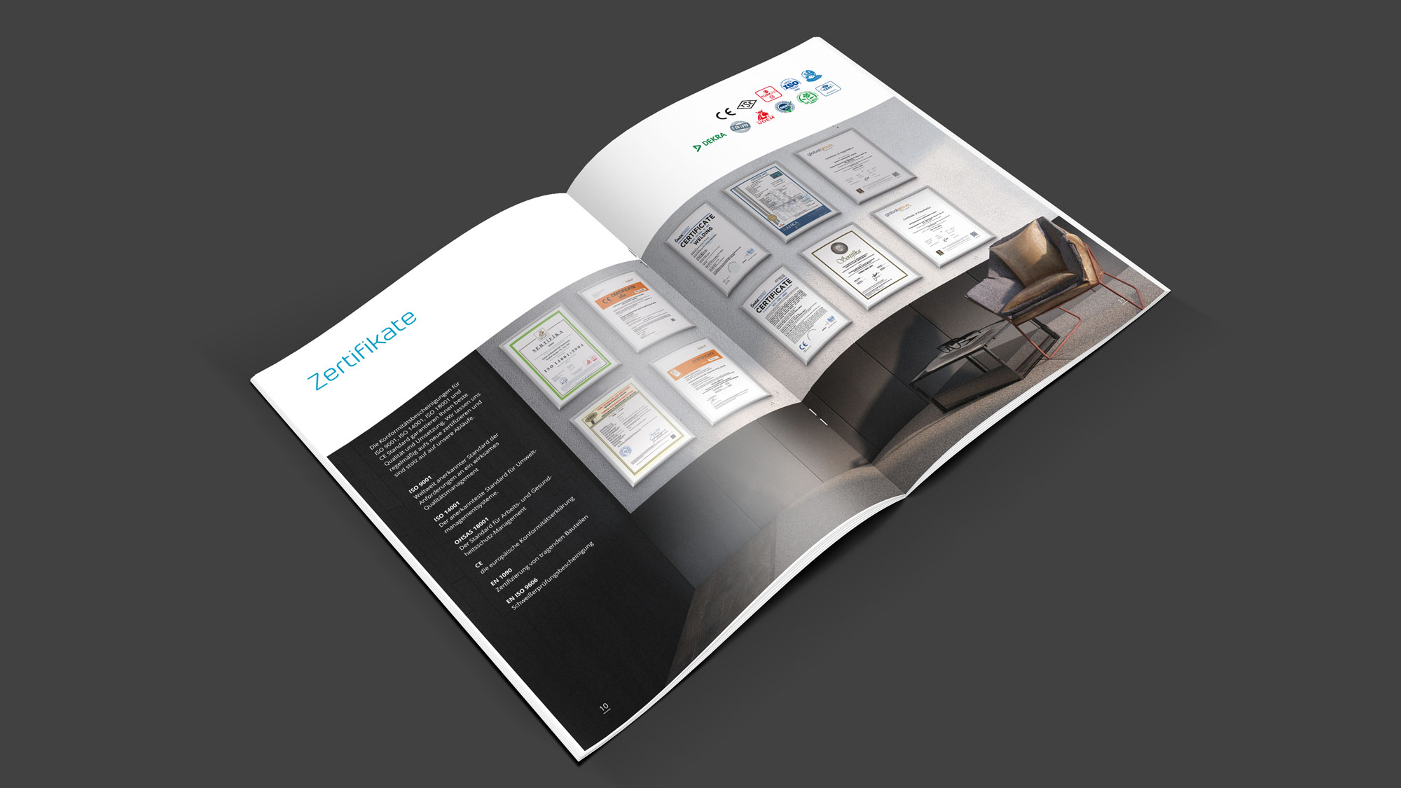 Unternehmens-Broschüre für Aysan Schwerlastregalsysteme. Design-Mockup