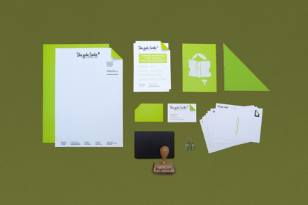 Geschäftsausstattung für den Buchladen "Die gute Seite"