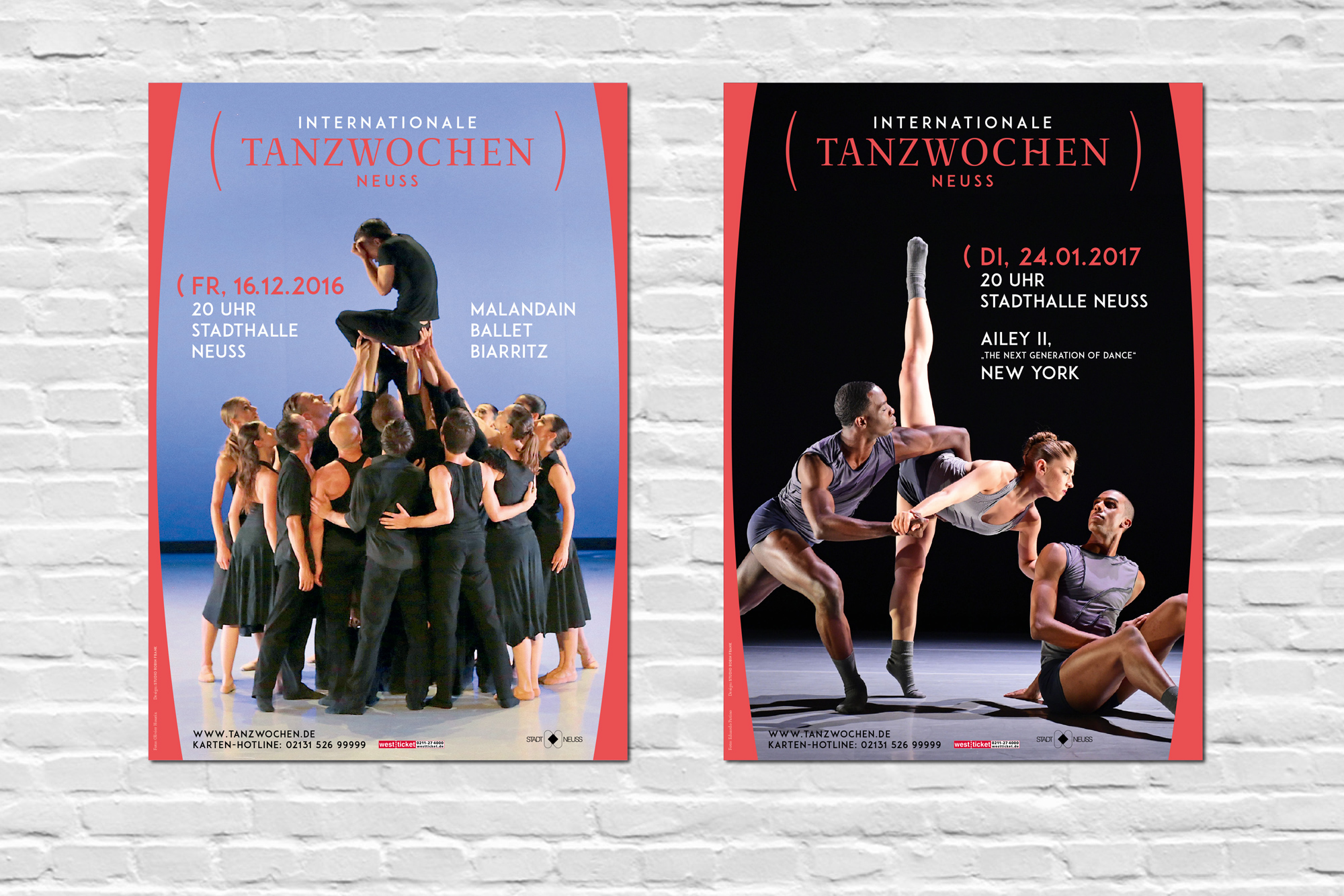 Einzelplakate für die Tanzwochen Neuss 2016/2017