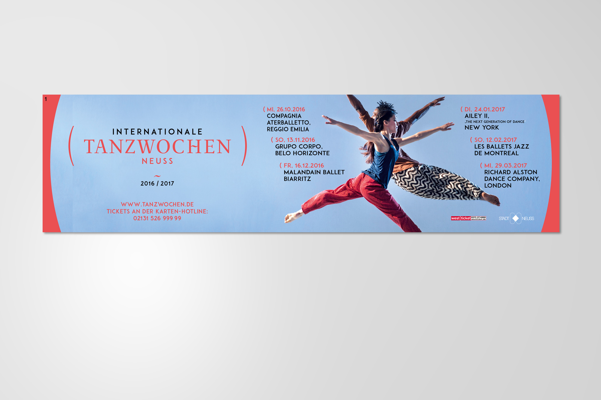 Banner für die Tanzwochen Neuss 2016/2017