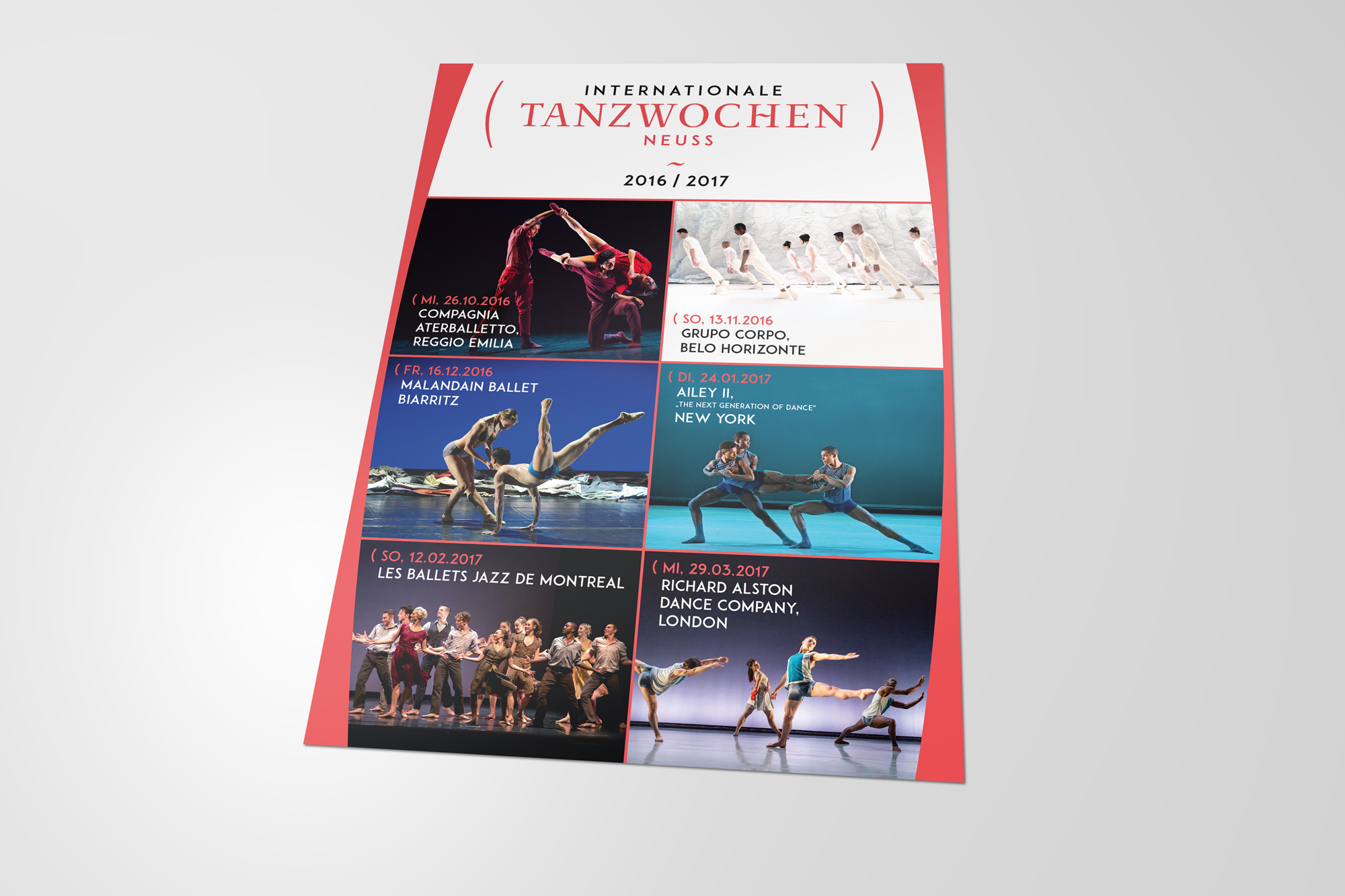 Programmvorschau für die Tanzwochen Neuss 2016/2017