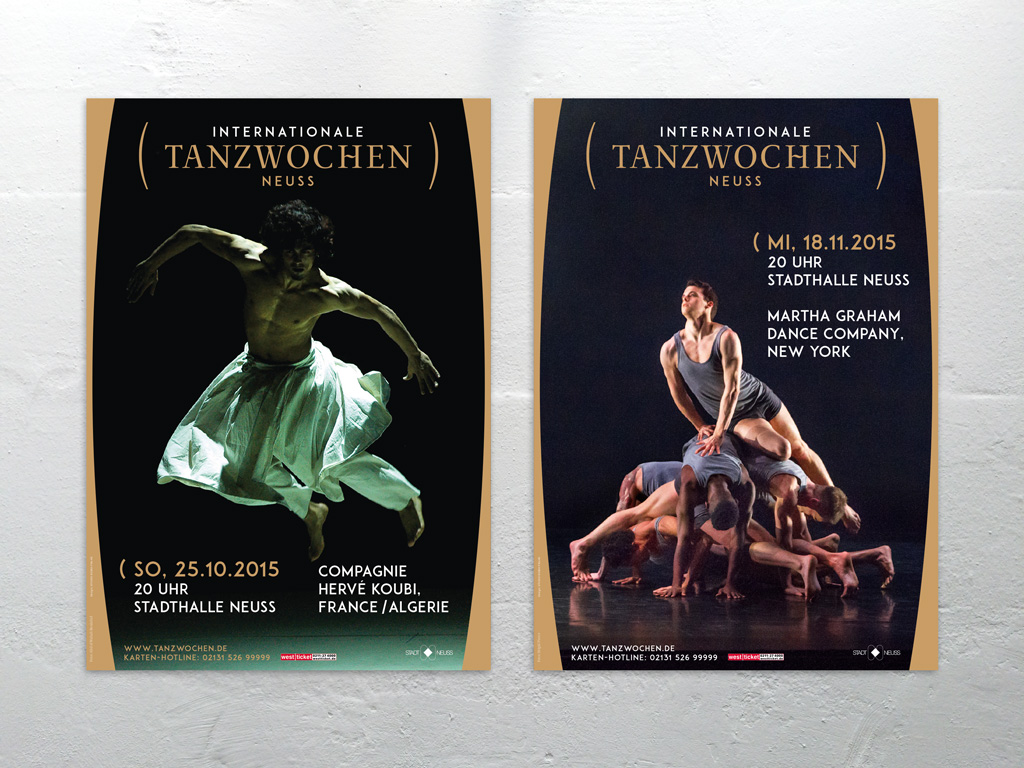 Einzelplakate für die Tanzwochen Neuss 2015/2016
