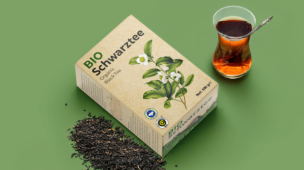 Verpackungs-Design für einen Bio-Schwarztee