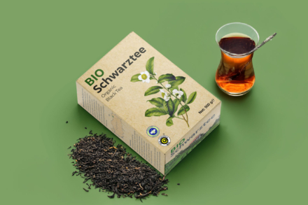 Verpackungs-Design für einen Bio-Schwarztee
