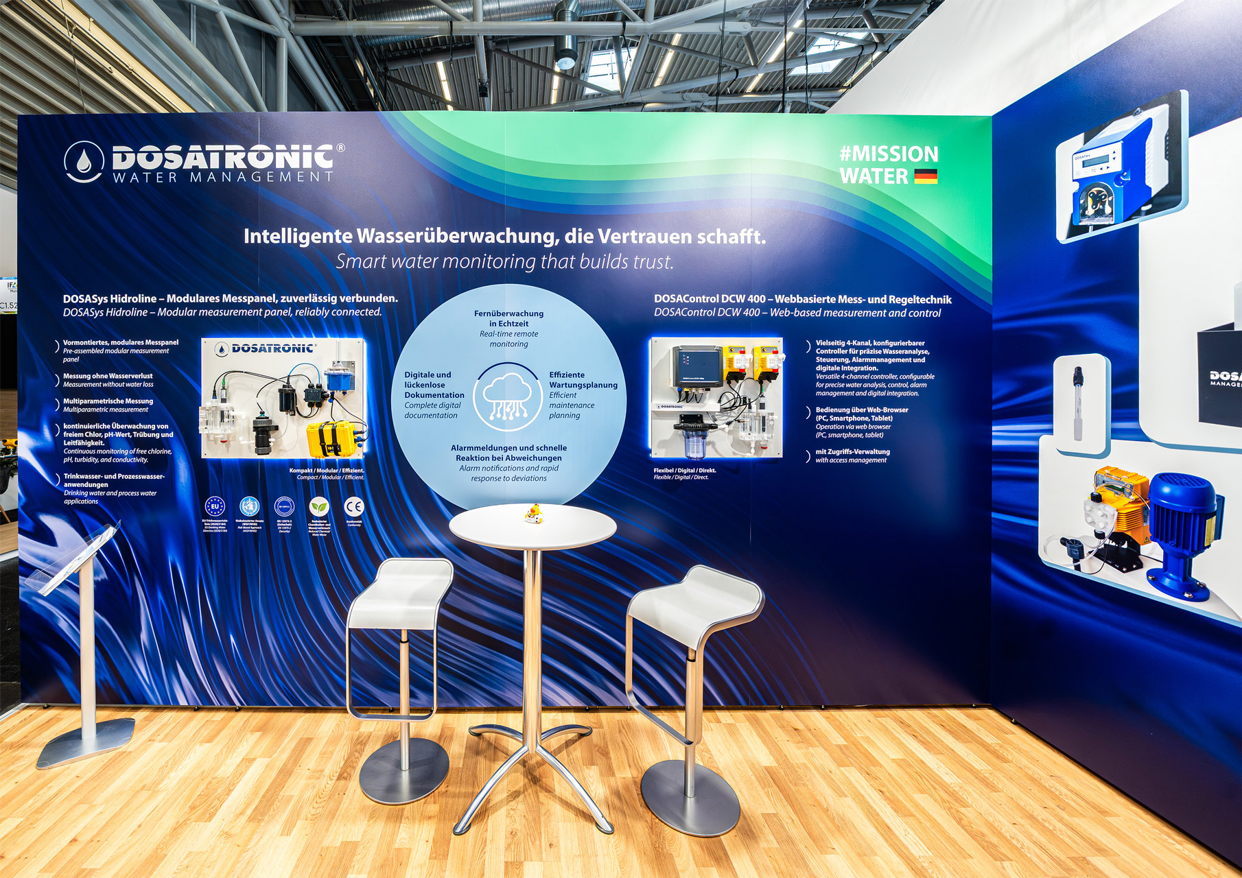 Dosatronic Messestand auf der IFAT 2026 - Gestaltet von Studio Robin Frank - Foto von cream digital pictures